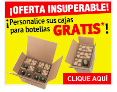 ¡Personalice sus cajas para botellas GRATIS*!