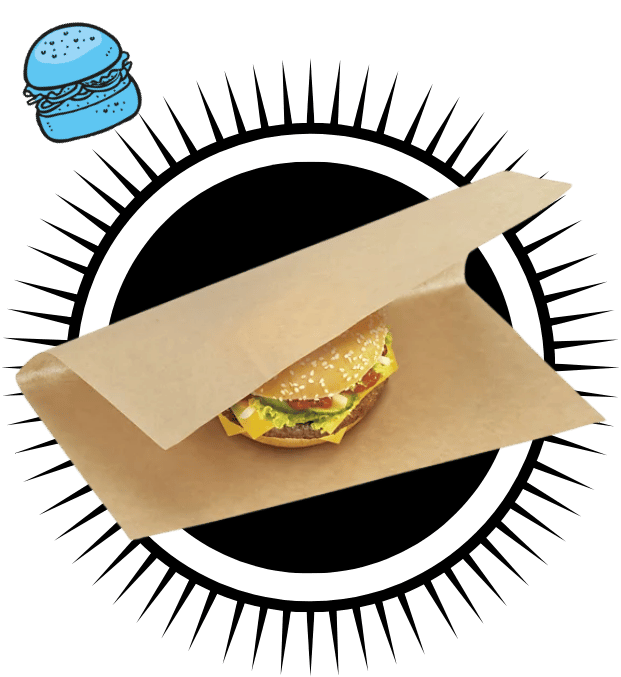 Papel antigrasa con hamburguesa