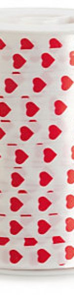 cintas corazones blanca y roja