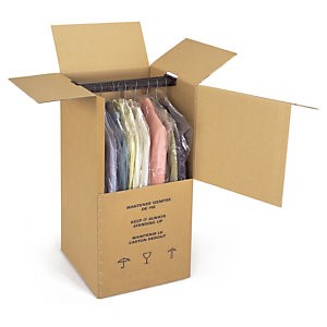 Caja armario para embalaje de ropa