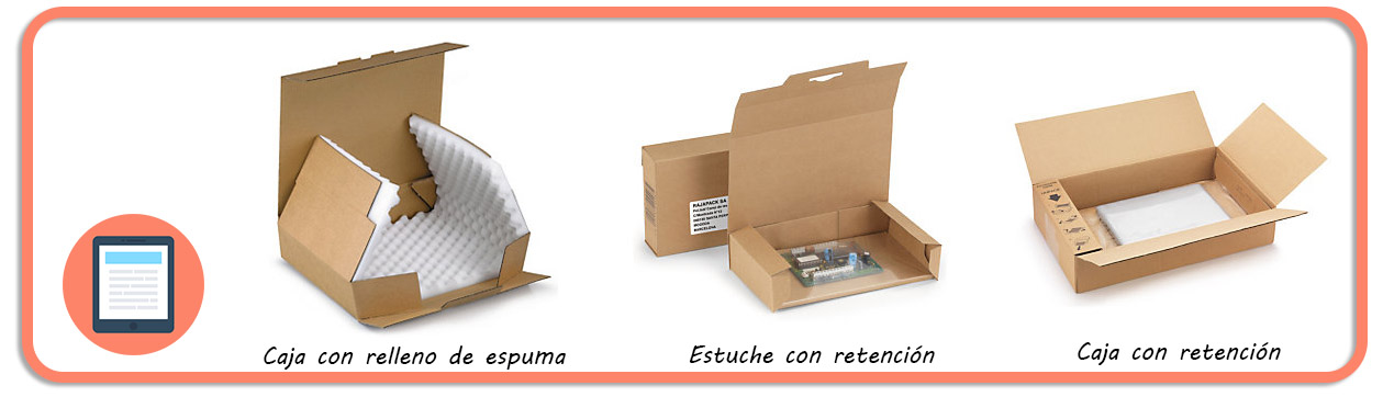 Cajas de cartón con relleno integrado para enviar libros electrónicos