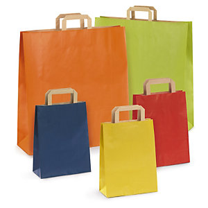 Bolsas de kraft con asas en papel verjurado