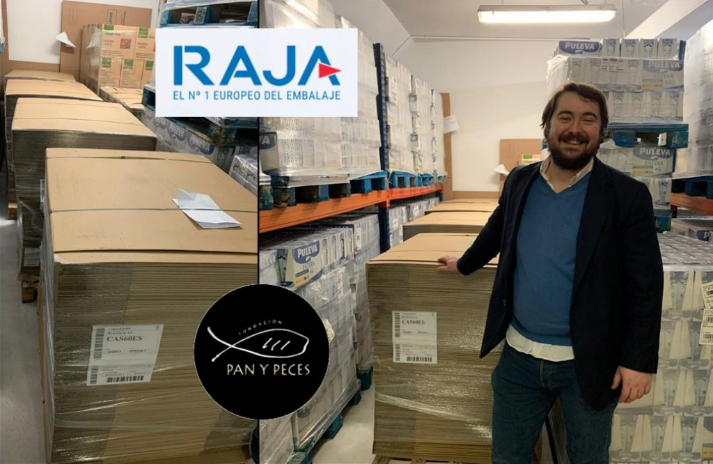 Donación cajas RAJA a Fundación Pan y Peces