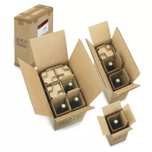 Caja de cartón para el envío de botellas de vino