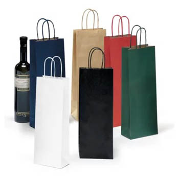 Bolsas para botellas en papel kraft con asas