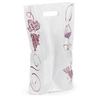 Bolsa para botellas de vino de plástico decorada