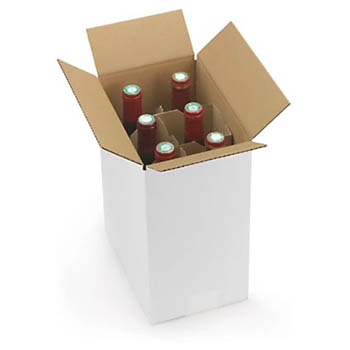 Caja para botellas con separadores de colmena