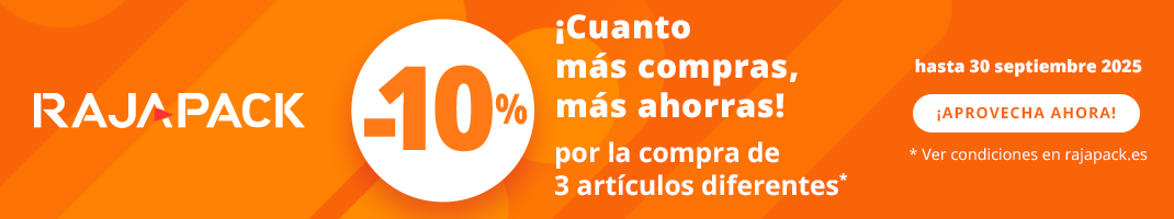 RAJA Promo RAJAPACK 10% dto a partir de la compra de 3 artículos o más