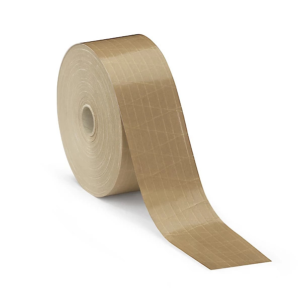 Banda engomada de kraft reforzada con filamentos entrecruzados